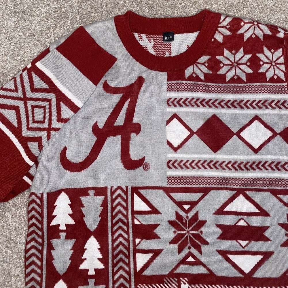 Alabama Crimson Tide Christmas Sweater NCAA Acrylic Mens Medium‎ Ugly Holiday
